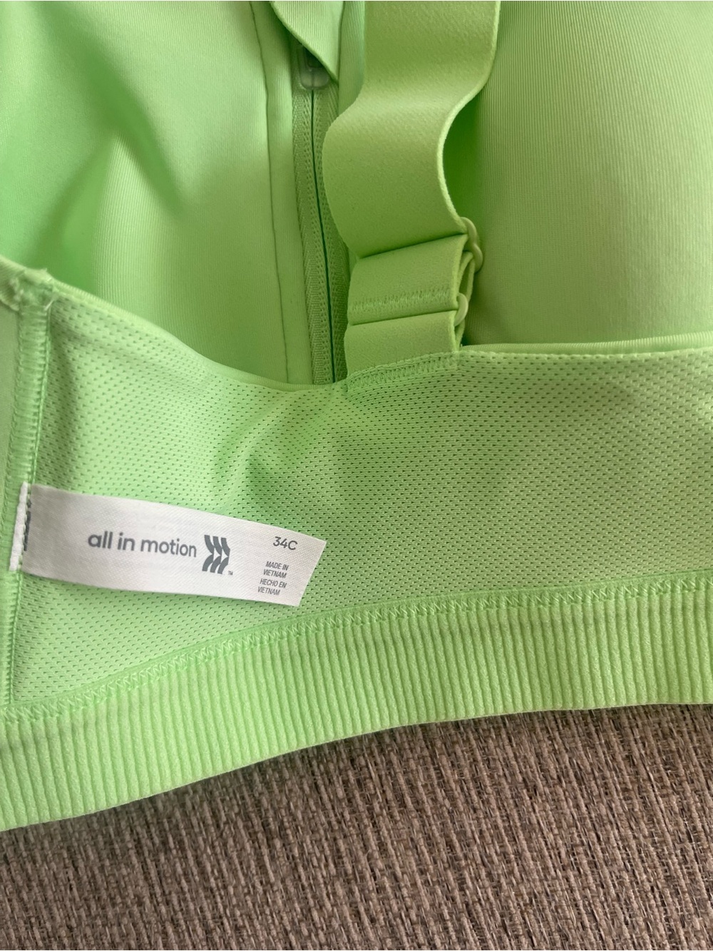 all in motion Neon Lime Green Supportive Sports Bra
